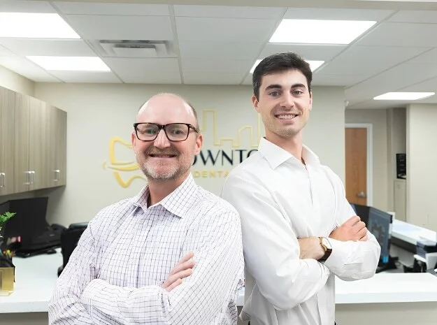 Dr. Gregory L. Stafford and Dr. Caleb Crow, dentists at Little Rock dental practice.